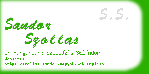 sandor szollas business card